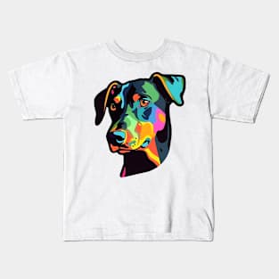 Pop Culture Dobermann Doggy Sticker Kids T-Shirt